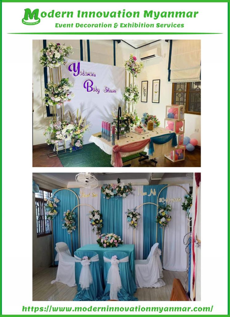 Floral Decoration, Floral Backdrop, Photo Booth (ပန်းအလှဆင်ခြင်း)