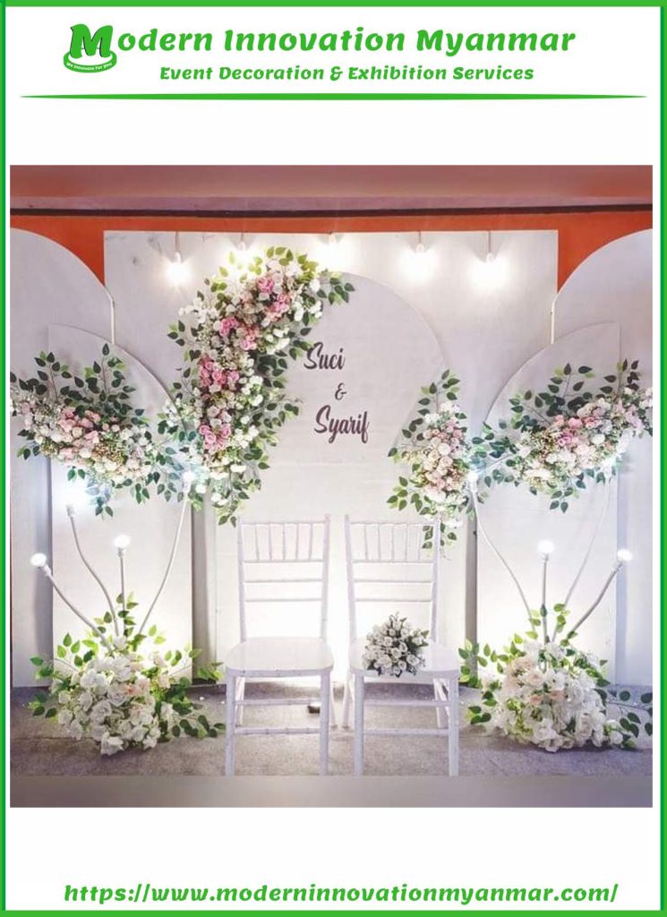 Floral Decoration, Floral Backdrop, Photo Booth (ပန်းအလှဆင်ခြင်း)