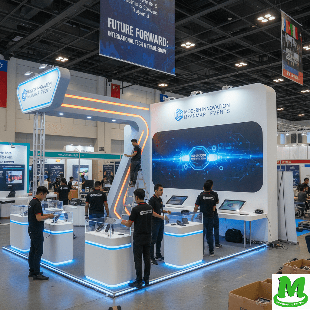 Exhibition Booth Designer, Exhibition Booth Contractor, Speical Desing Booth, Event Decorations Myanmar
