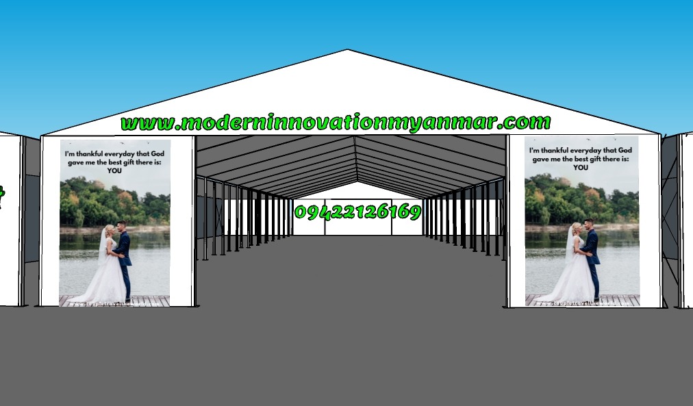 Myanmar Wedding Tent Rental,Events Tent Rental, Festival & Outdoor Tent Rental & Fabric Decoations, Aircon Rental