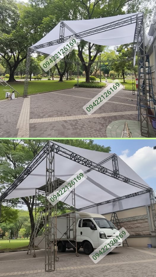 Outdoor Events များအတွက် Tent Rental, Event Decoration, Booth Set Up, Stage, Backdrop