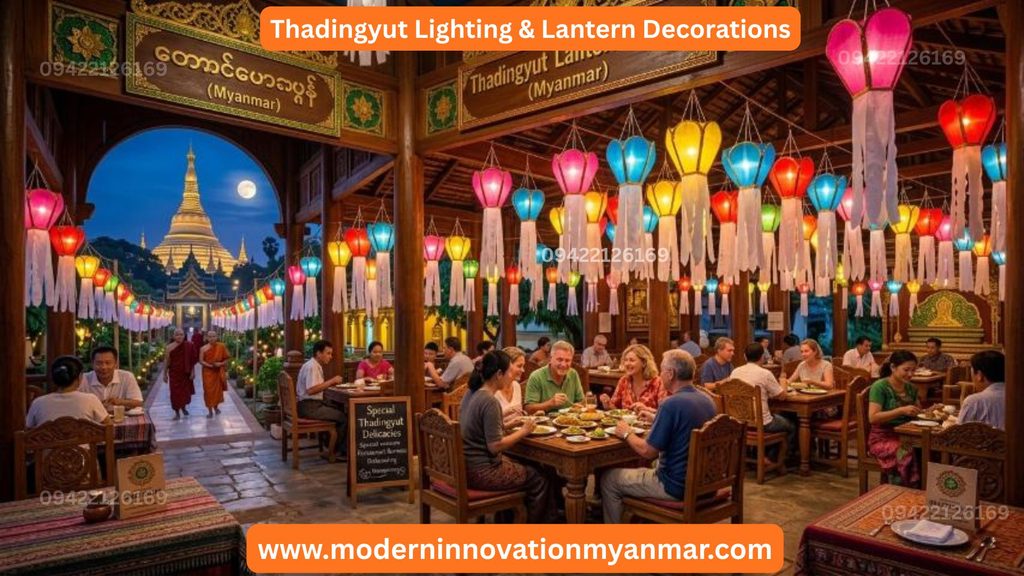 Thadingyut Festival Lighting Decorations, Thadingyut Event Booth Decorations, Thadingyut Lantern Decorations